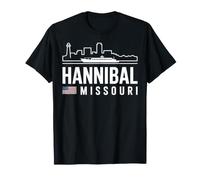 Hannibal Missouri Skyline Badge - Recuerdo de Viaje Camiseta