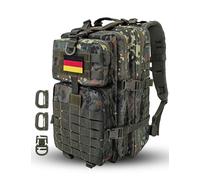 Hannibal Tactical MOLLE Assault Pack, mochila táctica militar para camping, paquete de 3 días, Flecktarn, 40L US