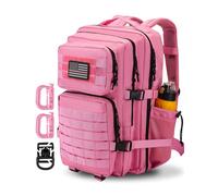 Hannibal Tactical MOLLE Mochila de asalto de 45 L/28 L, mochila táctica militar militar con soporte para botellas, Rosado, 45L, Mochila táctica