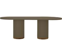 Hannun Mesa de comedor de microcemento en color tierra, 180cm