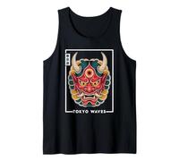 Hannya Oni Máscara Diablo Yokai Demonio Japonés Tatuaje Máscara Oni Camiseta sin Mangas
