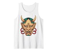 Hannya Oni Máscara Diablo Yokai Demonio Japonés Tatuaje Máscara Oni Camiseta sin Mangas