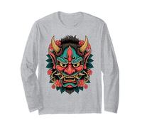 Hannya Oni Máscara Diablo Yokai Demonio Japonés Tatuaje Máscara Oni Manga Larga