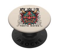 Hannya Oni Máscara Diablo Yokai Demonio Japonés Tatuaje Máscara Oni PopSockets PopGrip Adhesivo