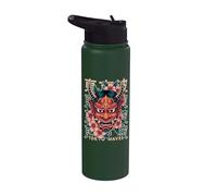 Hannya Oni Máscara Diablo Yokai Demonio Japonés Tatuaje Máscara Oni Stainless Steel Insulated Water Bottle