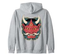 Hannya Oni Máscara Diablo Yokai Demonio Japonés Tatuaje Máscara Oni Sudadera con Capucha