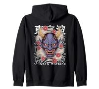 Hannya Oni Máscara Diablo Yokai Demonio Japonés Tatuaje Máscara Oni Sudadera con Capucha