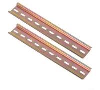 HanOaki 2 rieles DIN de aluminio ranurados de 35 mm de ancho y 7,5 mm de alto, longitud de 10 cm-50 cm, para montaje de interruptores, relés, bloques de terminales en sistemas eléctricos y