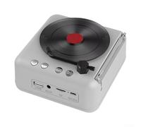 HanOaki Altavoz retro con funcionalidad de radio FM, diseño visual elegante y opciones de reproducción flexibles (blanco)