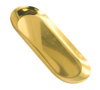 HanOaki Bandeja ovalada de acero inoxidable para almacenamiento de té, frutas, joyas, cosméticos, acabado dorado (23 cm)