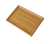 HanOaki Bandeja rectangular de madera para servir con asas, soporte de vajilla de grano de madera natural para catering, panadería, panadería, pastelería, exhibición, marrón, 23 x 14 x 4 cm