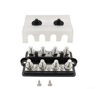 HanOaki Barra de bus de batería de 4 vías, bloque de terminales M8 M10 para sistemas de 300 A 48 V, aleación de zinc y construcción ABS para RV Marine y distribución de energía solar (M10)