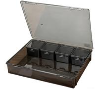 HanOaki Caja organizadora de herramientas de plástico con compartimentos apilables, soporte modular de contenedor de almacenamiento de hardware (B)