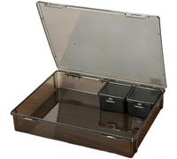 HanOaki Caja organizadora de herramientas de plástico con compartimentos apilables, soporte modular para contenedores de almacenamiento de hardware (A)