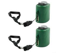 HanOaki Cargador de manivela Usb Generador 5.5v 300ma-600ma Fuente de alimentación manual dínamo para teléfono móvil Viaje al aire libre Portátil Ligero Verde 2pcs
