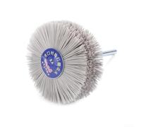 HanOaki Cepillo abrasivo de nailon de 80 mm para herramientas giratorias, carpintería, pulido de metal, vástago de 6 mm, grano 80-600, cerdas elásticas resistentes, molienda rápida, paquete individual