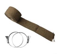 HanOaki Cinta ignífuga para estufa de tienda de campaña, 5 m x 5 cm, con abrazaderas ajustables para aislamiento térmico y escape, cinturón de protección contra incendios para tubos de estufa y líneas