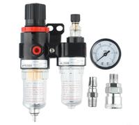 HanOaki Compresor de aire AFC2000 Separador de agua de aceite Regulador de presión ajustable Filtro de trampa Metal Plástico 1.5-8.5Bar 1/4 PT Herramienta de pulverización de aerógrafo Uso industrial