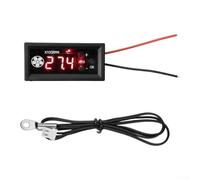HanOaki Controlador de temperatura del ventilador DC12V con pantalla digital para control de velocidad del ventilador PWM 1-100% sonda de entrada de cable rojo y negro incluida (B)