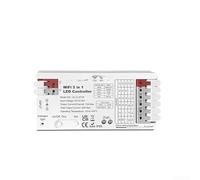 HanOaki Controlador de tira LED RGB inteligente | Regulador WiFi 5 en 1 para Tuya y para ESP32 con control remoto de 2.4G | Salida DC12-24V 20A, carcasa IP20 (108 x 45 x 18 mm)