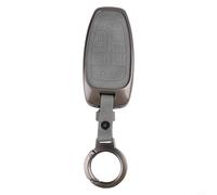 HanOaki Funda para llave de coche para Hyundai Tucson 2021 Solaris Sonata Nexo Santafe Funda de cuero de aleación de zinc Carcasa protectora gris Agarre elegante (8 botones)