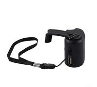 HanOaki Generador de cargador de manivela USB, banco de energía manual portátil de 300-600 mA para carga de teléfono, fuente de alimentación de respaldo para viajes al aire libre y campamento (negro)