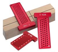 HanOaki Herramienta de medición cuadrada en T de aluminio de 4 pulgadas de 100 mm para aplicaciones de carpintería con sistema de doble escala y estructura en forma de T (T-65 mm)
