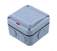 HanOaki Interruptor exterior resistente a la intemperie de 20 A con caja de conexiones, carcasa ABS IP66 para jardín, patio, garaje, pared, conexiones de alimentación eléctrica