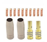 HanOaki Juego de 14 piezas de consumibles para soplete de soldadura MIG-14AK MAG compatible con boquilla de gas, rosca M6 con puntas de contacto (0,8 mm)