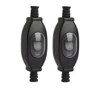 HanOaki Juego de dos interruptores de cable impermeables IP65, control de potencia en línea fiable para lámparas y electrodomésticos, película protectora a prueba de polvo, mangas de goma, montaje de