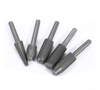 HanOaki Juego de limas rotativas de 5 piezas | Cabezales de fresado y molienda de acero de alto carbono | para moldear, limar, escariar acero y metal | Herramientas de escofina plateada para brocas