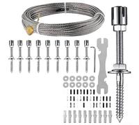HanOaki Kit de soporte de cuerda de alambre de acero inoxidable con tornillos de hebilla cruzada para gestionar el crecimiento de plantas trepadoras en jardines domésticos y proyectos de paisajismo