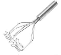 HanOaki Machacador de patatas profesional de acero inoxidable con mango TPR de agarre suave para triturar verduras y hacer alimentos para bebés, herramienta de cocina compacta a prueba de óxido para