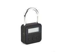 HanOaki Metal Timer Lock con pantalla LCD Multi Función Electronic Time Lock 99 Hours Max Timing Zinc Alloy Smart Digital Candado para uso al aire libre (negro)