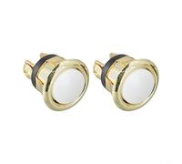 HanOaki Paquete de 2 botones de repuesto para timbre, instalación simple de conexión de cable, resistente a la intemperie y a los rayos UV con LED blanco transparente para puerta delantera o montaje