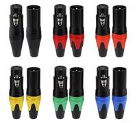 HanOaki Paquete de organización simplificada de seis colores codificados macho hembra para conectores de audio XLR para una fácil combinación