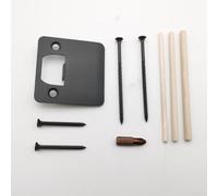 HanOaki Placa de acero extendida de 2 mm | Pestillo de puerta extra ancho con esquinas redondeadas | Incluye tornillos y tacos para puertas interiores y exteriores (negro)