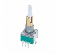 HanOaki Rotary Encoder EC11EBB24C03 - Doble eje con interruptor pulsador integrado, 30 retenes, 15 pulsos por revolución, montaje en PCB de 8 pines, construcción metálica de grado industrial
