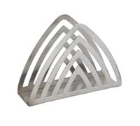 HanOaki Servilletero de acero inoxidable, soporte para servilletas de 8,8 x 5,5 x 14 cm, diseño triangular vertical, organizador de mesa resistente a la corrosión, organizador de servilletas fácil de