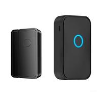 HanOaki Sistema de alarma de puerta y ventana con zumbador inalámbrico, 45 tonos + 6 voces de felicitación, detección de largo alcance de hasta 20 m, para uso en casa, tienda y oficina (negro)