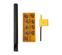 HanOaki SNR0013M16 Soporte de barra de perforación de torno de 16 mm Herramienta de torneado de rosca interna Vástago de acero de aleación con inserciones de carburo 16IR AG60 para CNC y uso
