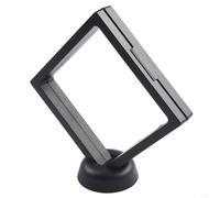 HanOaki Soporte de exhibición de monedas de plástico con diseño flotante 3D con películas transparentes para medallas, joyas, fichas de casino, sellos y coleccionables 10 piezas (negro)