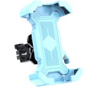 HanOaki Soporte de teléfono para bicicleta, abrazadera antivibración, ajustable en 360°, para motocicleta, ATV, conducción de entrega, barra de 22-30 mm (manillar azul)