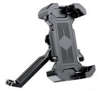 HanOaki Soporte de teléfono para motocicleta, agarre de silicona amortiguada, bloqueo de un solo toque para bicicleta de montaña, scooter para ATV (espejo retrovisor negro)