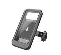 HanOaki Soporte para teléfono de motocicleta con carga inalámbrica ABS resistente a la lluvia, ajuste seguro para teléfonos de menos de 7 pulgadas, color negro, fácil de instalar, diseño impermeable