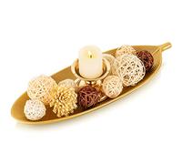 Hanobe Bandeja Decorativa en Forma de Hoja: Cuencos para Llaves con Hojas, Plato Dorado para Joyas, Decoración del Hogar para Pasillos, para Rellenos de Cristal, Portavelas