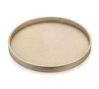 Hanobe Bandeja decorativa para mesa de centro: bandeja de madera dorada, bandejas redondas de madera rústica, 31 cm/12.2 pulgadas, mostrador otomano, organizador de sala de estar