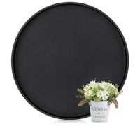 Hanobe Bandeja otomana Grande para Servir: 48 cm, Bandeja Redonda Decorativa de Piel sintética para Mesa de café, reposapiés, decoración Moderna de Lujo para el hogar para Sala de Estar y Dormitorio