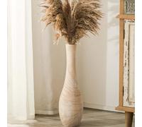 Hanobe Jarrón de suelo para decoración del hogar: jarrones decorativos de madera de 22 pulgadas de alto para sala de estar, gran jarrón rústico bohemio para mesa de comedor, centros de mesa,
