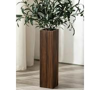 Hanobe Jarrón grande de madera para sala de estar, 53 cm de alto, color marrón, decoración del hogar
